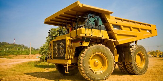 yellow dump truck