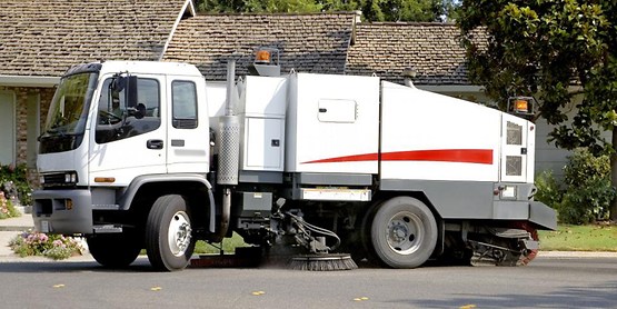 white municipal service vehicle