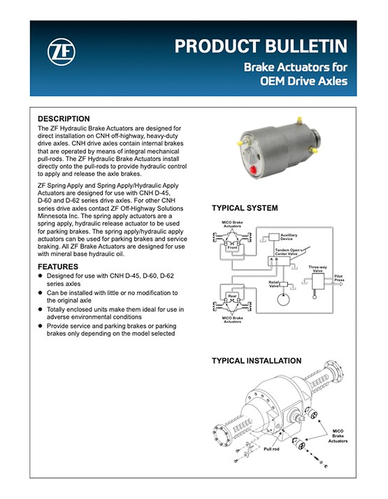 Brake Actuators for OEM Drive Axles (Form Number 80-460-034)