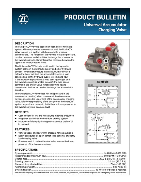 thumbnail product bulletin universal accumulator charging valve